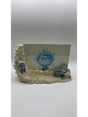 Snow Buddies 1999 Igloo Frame Figurine White Glazed Snowman Collectible